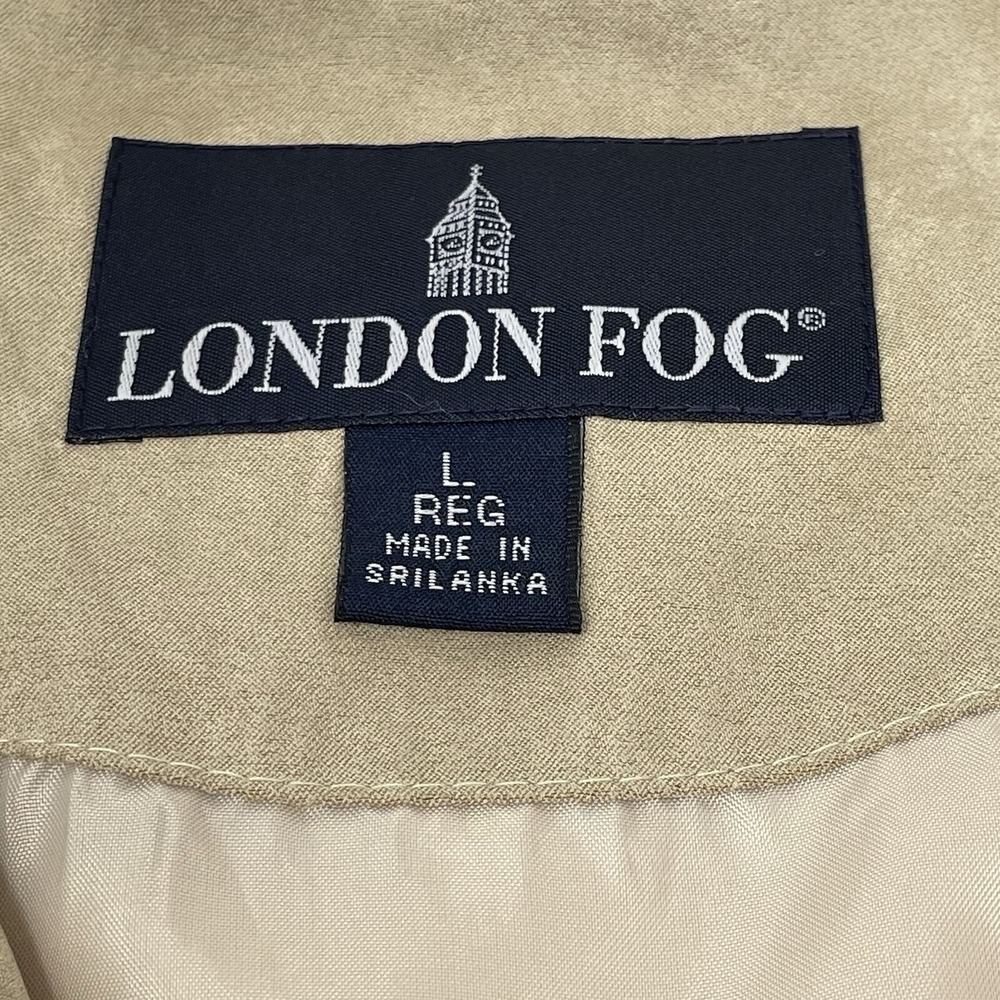 London Fog Womens Barn Chore Coat Jacket Faux Suede Tan Brown Collar Pockets L - Picture 7 of 16